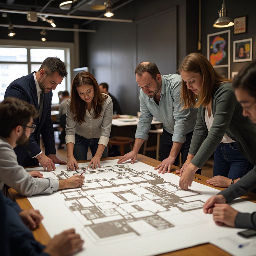 Designers planning room layout