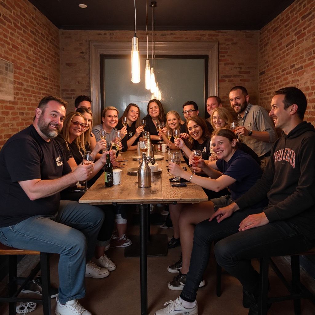 Team celebration after room launch