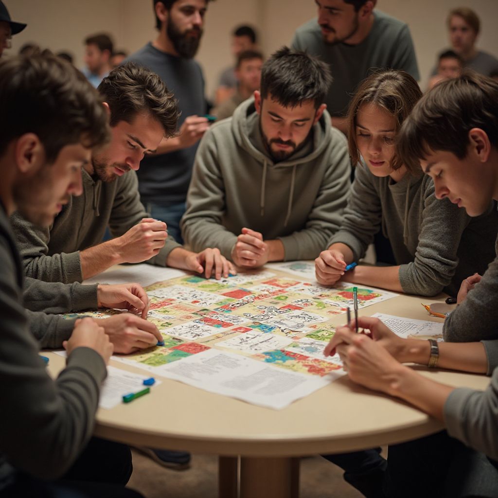 People solving puzzles together